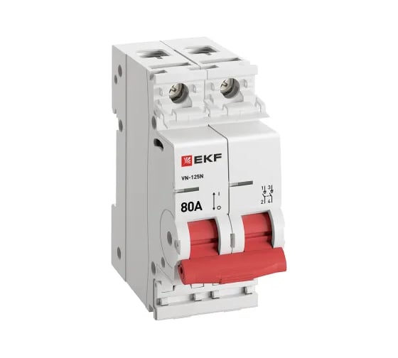 Выключатель нагрузки EKF ВН-125N 2Р 80А PROXIMA S1252080