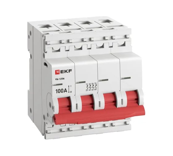 Выключатель нагрузки EKF ВН-125N 4Р 100А PROXIMA S1254100
