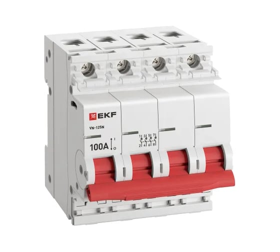 Выключатель нагрузки EKF ВН-125N 4Р 100А PROXIMA S1254100