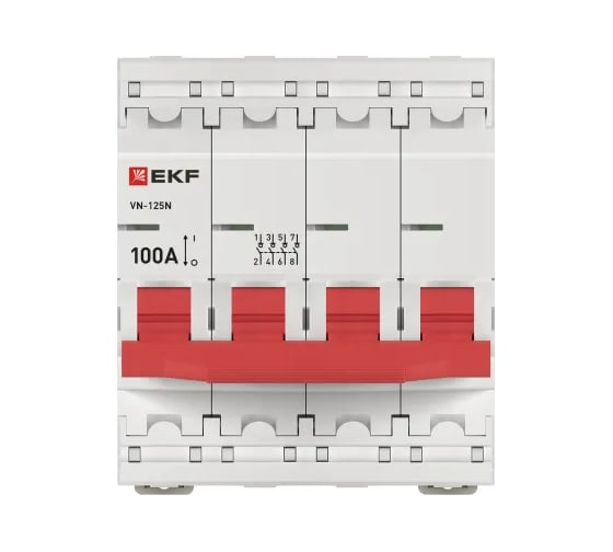 Выключатель нагрузки EKF ВН-125N 4Р 100А PROXIMA S1254100