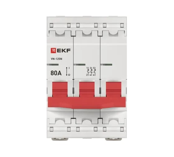 Выключатель нагрузки EKF ВН-125N 3Р 80А PROXIMA S1253080
