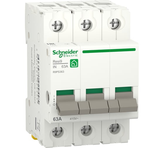 Модульный выключатель нагрузки Systeme Electric RESI9 рубильник 63А 3P R9PS363 1