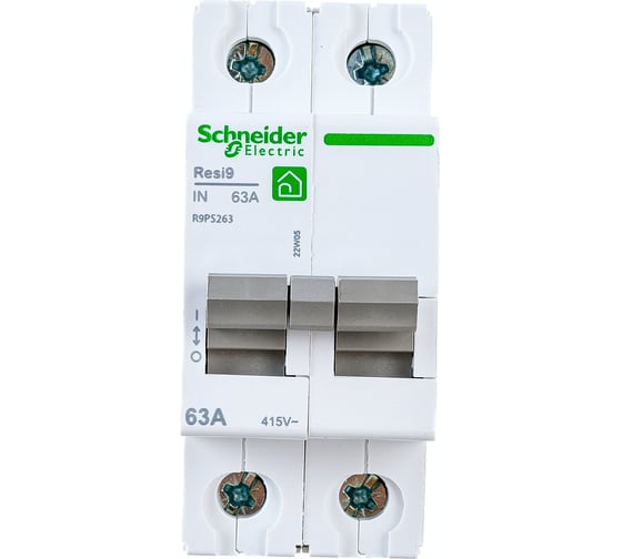 Модульный выключатель нагрузки Systeme Electric RESI9 рубильник 63А 2P R9PS263
