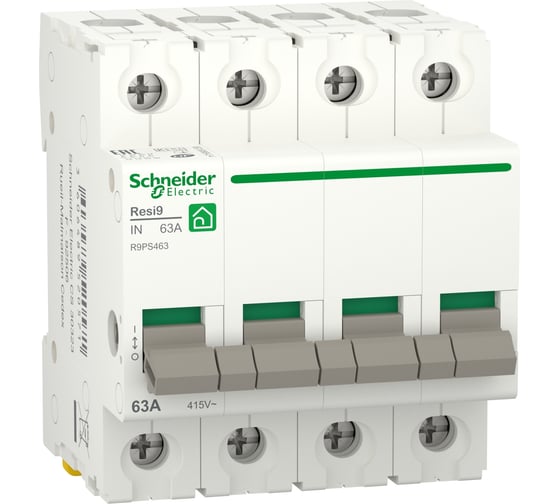 Модульный выключатель нагрузки Systeme Electric RESI9 рубильник 63А 4P R9PS463
