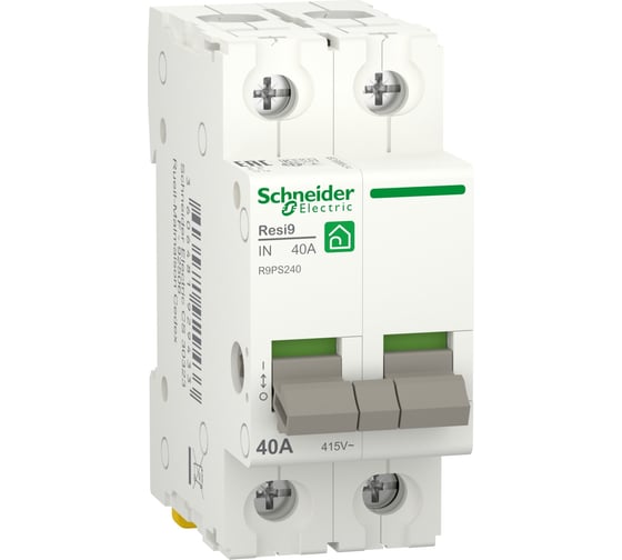 Модульный выключатель нагрузки Systeme Electric RESI9 рубильник 40А 2P R9PS240