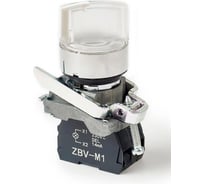 Переключатель HLT XB4-BK2161 на 2 положения белый с подсветкой с фиксацией 1NO, 220V AC/DC, IP65 (20шт./уп.) 085-14-225