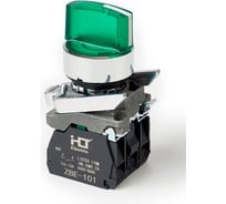 Переключатель HLT XB4-BK2361 на 2 положения зеленый с подсветкой с фиксацией 1NO, 220V AC/DC, IP65 (20шт./уп.) 085-14-229