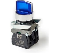 Переключатель HLT XB4-BК2661 на 2 положения синий с подсветкой с фиксацией 1NO, 220V AC/DC, IP65 (20шт./уп.) 085-14-237