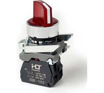 Переключатель HLT XB4-BК2462 на 2 положения красный с подсветкой с фиксацией 1NC, 24V AC/DC, IP65 (20шт./уп.) 085-14-232