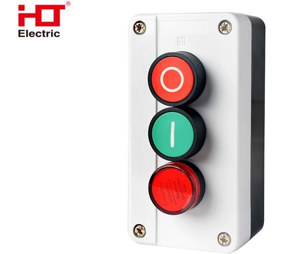 Пост управления кнопочный HLT ПКУ-373 с сигнальной лампой IP40 085-19-006