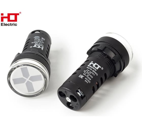 Лампа HLT - индикатор разъединителя 230V AC/DC d22мм IP40 Красный/Зеленый (10 шт в уп) 085-06-401