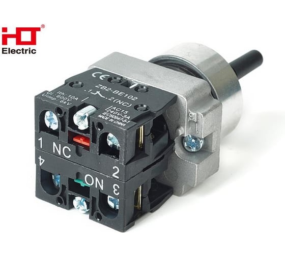 Переключатель HLT BD33 черный 3 положения I-0-II стандарт. ручка 1з+1з IP20 (20шт./уп.) 085-17-087