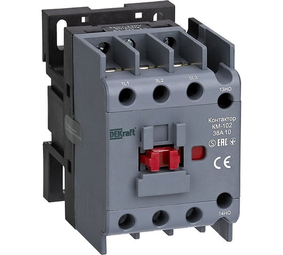 Контактор Dekraft 38А 400В_АС АС3_ АС4 1НО+1НЗ КМ-102 21935DEK 1