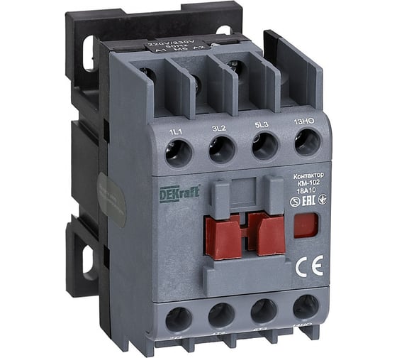 Контактор Dekraft 18А 110В_АС АС3_ АС4 1НО+1НЗ КМ-102 21915DEK 1