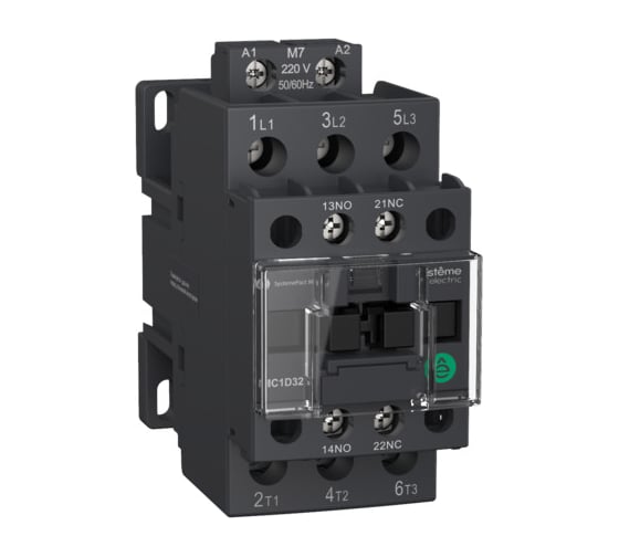 Контактор Systeme Electric MC1D 3P 32A НО+НЗ 24V 50/60ГЦ MC1D32B7 1