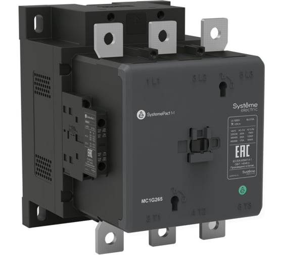 Контактор Systeme Electric MC1G 3P 400A 2НО+2НЗ AC/DC 48-130V 50/60ГЦ MC1G400EHE 1