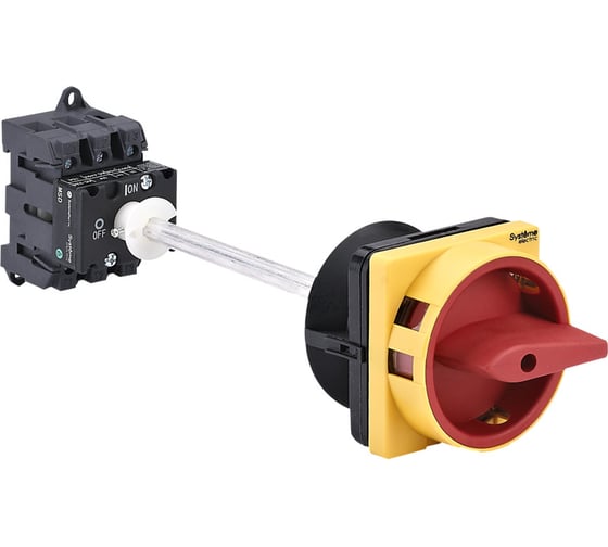 Выключатель разъединитель Systeme Electric 3P 32A IP20 с красной выносной рукояткой, на ДИН-рейке/плате, с замком MSD32340R 1
