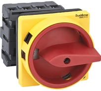 Выключатель разъединитель Systeme Electric 4P 25A IP20, с красной рукояткой на дверцу, 4 винтами С ЗАМКОМ MSD25410R