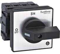 Выключатель разъединитель Systeme Electric 4P 25A IP20, с черной рукояткой на дверцу, 4 винтами MSD25420B