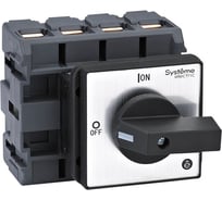 Выключатель разъединитель Systeme Electric 4P 100A IP20, с черной рукояткой на дверцу, 4 винтами MSD100420B