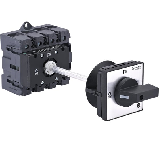 Выключатель разъединитель Systeme Electric 4P 100A IP20, с черной выносной рукояткой, на ДИН-рейке/плате MSD100440B 1