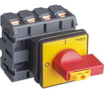 Выключатель разъединитель Systeme Electric 4P 100A IP20, с красной рукояткой на дверцу, 4 винта, 1 замок MSD100460R