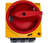 Выключатель разъединитель Systeme Electric 3P 63A IP20, с красной рукояткой на дверцу, 4 винтами С ЗАМКОМ MSD63310R