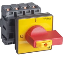 Выключатель разъединитель Systeme Electric 4P 63A IP20, с красной рукояткой на дверцу, 4 винта, 1 замок MSD63460R