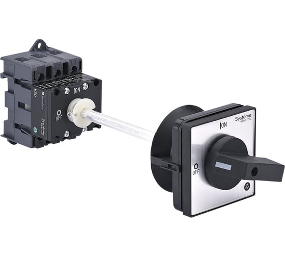 Выключатель разъединитель Systeme Electric 3P 63A IP20, с черной выносной рукояткой, на ДИН-рейке/плате MSD63340B