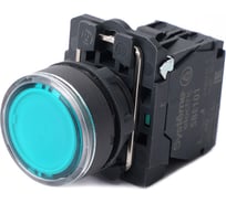 Кнопка с подсветкой в сборе Systeme Electric SB5, модуль 22 мм, зеленый, пластик 230-240В, тип AC, 1НО SB5AW33M1