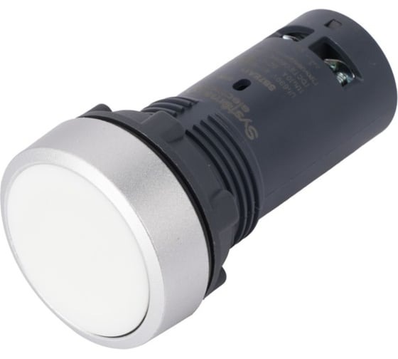 Кнопка Systeme Electric SB7 моноблочная, 22мм, белая, с возвратом, металл, 1НО, IP65 SB7EA11