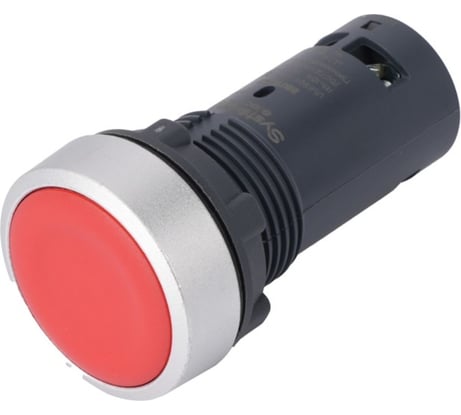 Кнопка Systeme Electric SB7 моноблочная, 22мм, красная, с возвратом, металл, 1НЗ, IP65 SB7EA42