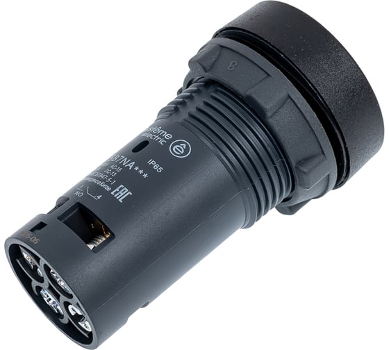 Кнопка Systeme Electric SB7 моноблочная, 22мм, зеленая, с возвратом, пластик, 1НО+1НЗ, IP65 SB7NA35