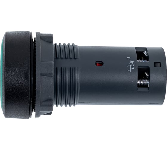 Кнопка Systeme Electric SB7 моноблочная, 22мм, зеленая, с возвратом, пластик, 1НО+1НЗ, IP65 SB7NA35