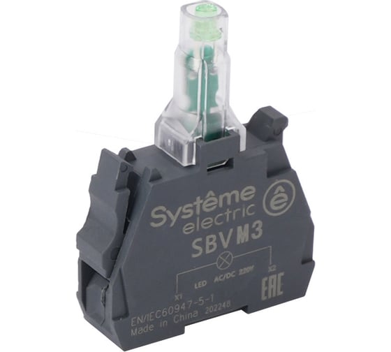 Световой блок Systeme Electric зеленый LED 24В DC SBVB3