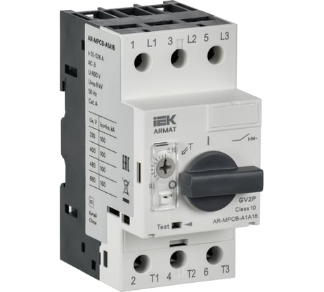 Автоматический выключатель защиты двигателя IEK ARMAT A1 GV2P 0,1-0,16А AR-MPCB-A1A16
