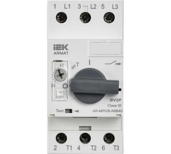 Автоматический выключатель защиты двигателя IEK ARMAT A6 GV2P 2,5-4А AR-MPCB-A6B40