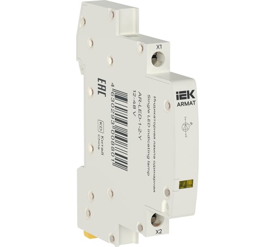 Лампа индикаторная одинарная IEK ARMAT LED 12-48В AC/DC жел. AR-LED-1-2-Y