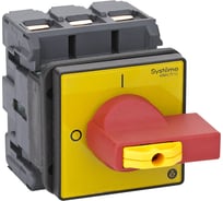 Выключатель-разъединитель Systeme Electric 3P, 100A, IP20, с красной рукоятной на дверцу 4 винта 1 замок MSD100360R