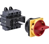 Выключатель-разъединитель Systeme Electric 3P, 125A, IP20, с красной выносной рукоятной на дин-рейке/плате с замком MSD125340R