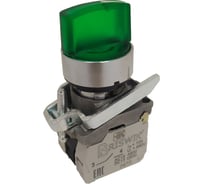 Переключатель Briswik КПЕ 2120 -РЛС 220В зеленый 2но+0нз Ручка с фикс 3-поз с Инд aD-XG-0Ai-7322