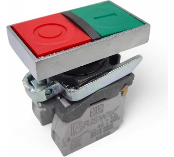 Выключатель Briswik КМЕ 8111м -С зел-красн IP40 УХЛ3 10А 1но+1нз aD-FB-0Ai-0621