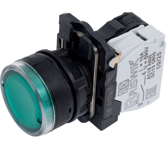 Выключатель Briswik КМЕ 4110м -Л 24В зеленый 1но+0нз Цилиндр IP40 с Инд aB-EB-0Ai-3311 1