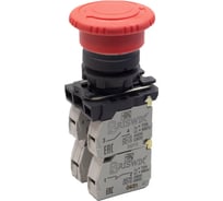 Выключатель кнопочный Briswik КМЕ 5522м -Ф красный 2но+2нз Гриб с фикс IP54 aB-PG-4Ai-0243