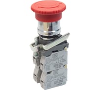 Выключатель кнопочный Briswik КМЕ 5622м -ФС красный 2но+2нз Гриб с фикс IP65 aD-PG-5Ai-0243