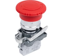 Выключатель кнопочный Briswik КМЕ 5101м -ФС красный 0но+1нз Гриб с фикс IP40 aD-PG-0Ai-0212