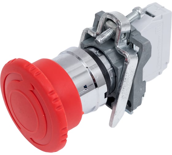 Выключатель кнопочный Briswik КМЕ 5101м -ФС красный 0но+1нз Гриб с фикс IP40 aD-PG-0Ai-0212 1