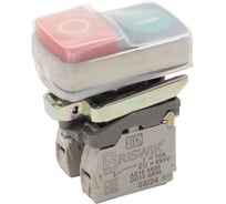 Выключатель кнопочный Briswik КМЕ 9211м -ЛС 24В зел-красн 1но+1нз Сдвоен выступ с Инд aD-GC-3Ai-3621