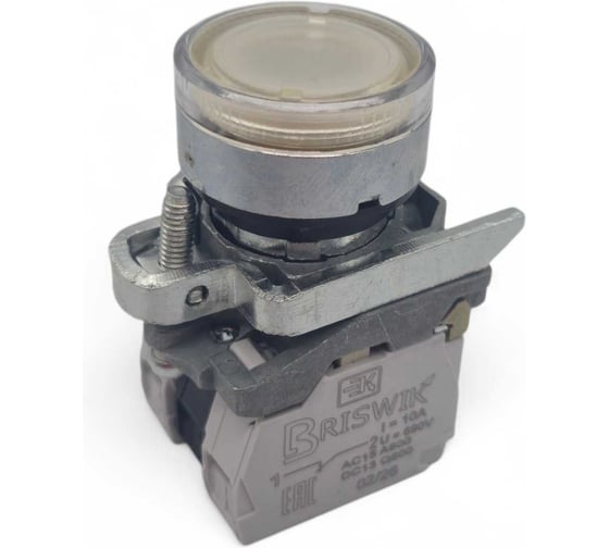 Выключатель Briswik КМЕ 4611м -ЛС 24В белый 1но+1нз Цилиндр IP65 с индикацией aD-EB-5Ai-3821