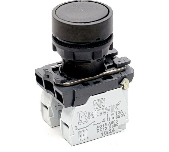 Выключатель Briswik КМЕ 6110м черный IP40 УХЛ3 10А 1но+0нз aB-PB-0Ai-0111 1